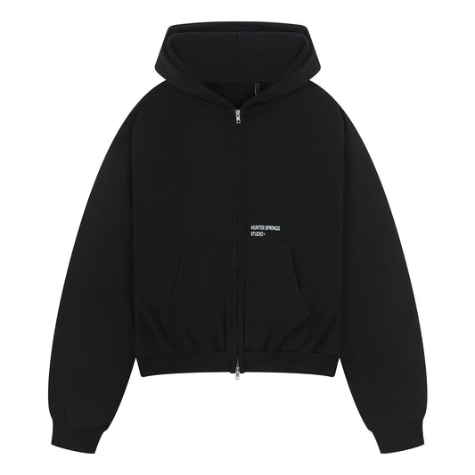 Heavy Zipped Hood - Black