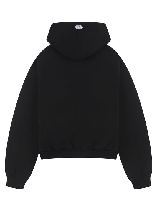 Heavy Zipped Hood - Black