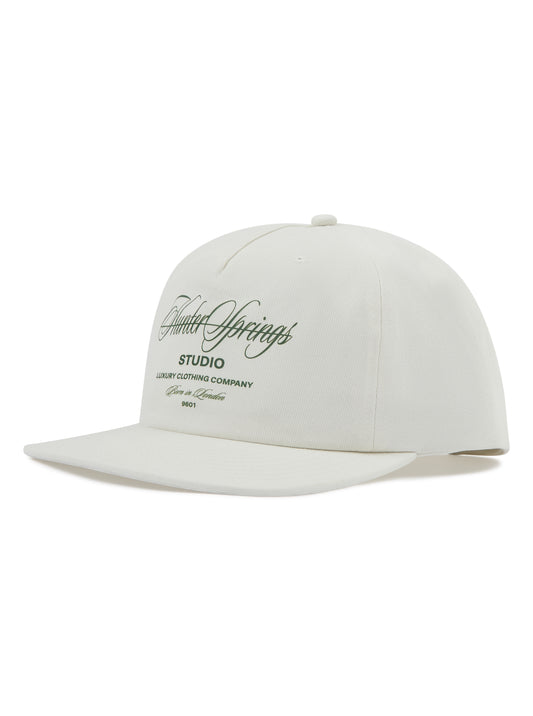 Cotton Core Cap - Cream / Forest Green
